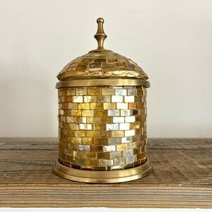 Brass and Glass Powder Jar Vanity